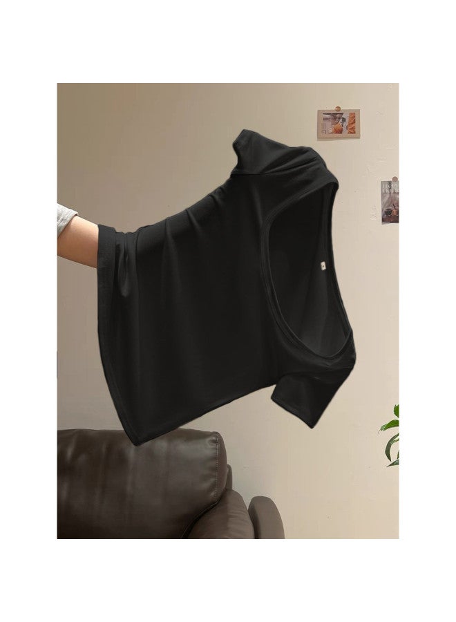 TonLion Women's Short Sleeve T-shirt Summer 2025 Square Neck Slim-fit Flattering Stretchy Basic Casual Tee Top - Image 5