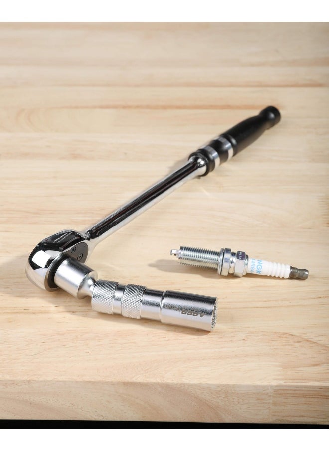 ARES - 11000-14mm Thin Wall Magnetic Swivel Spark Plug Socket - 3 8-Inch Drive 12-Point Spark Plug Socket - Walls 2mm Thinner Than Standard Spark Plug Sockets - Image 1