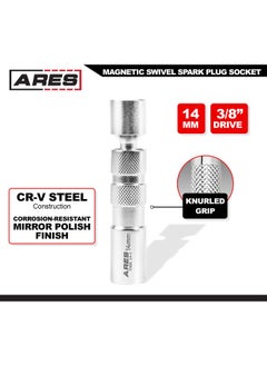 ARES 11000-14mm Thin Wall Magnetic Swivel Spark Plug Socket - 3 8-Inch Drive 12-Point Spark Plug Socket - Walls 2mm Thinner Than Standard Spark Plug Sockets  - Image 2