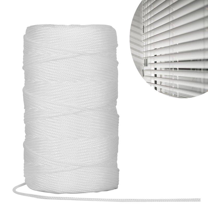 tenn well 15mm Roman Blind Cord 328 Feet 100 Meters Braided Cord Nylon String Pull Cord for Blind Shade Picture Hanging Bracelet Making and Crafts White
