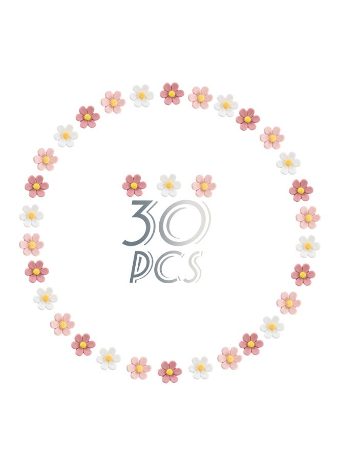 30 Pcs Flowers Push Pins Decorative Thumb Tacks in 3 Colors Cute Office Decor for Cork Board Bulletin Board, Photos Wall Maps and Other Offices Schools Supplies Festival Decoration - Image 5