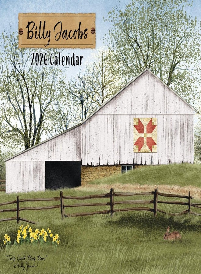 Crossroads Home 2026 Billy Jacobs Large Monthly Wall Calendar with Rustic Country Farmhouse Pictures - Scenic Country Landscapes And Farmhouse Style Illustrations - Image 1