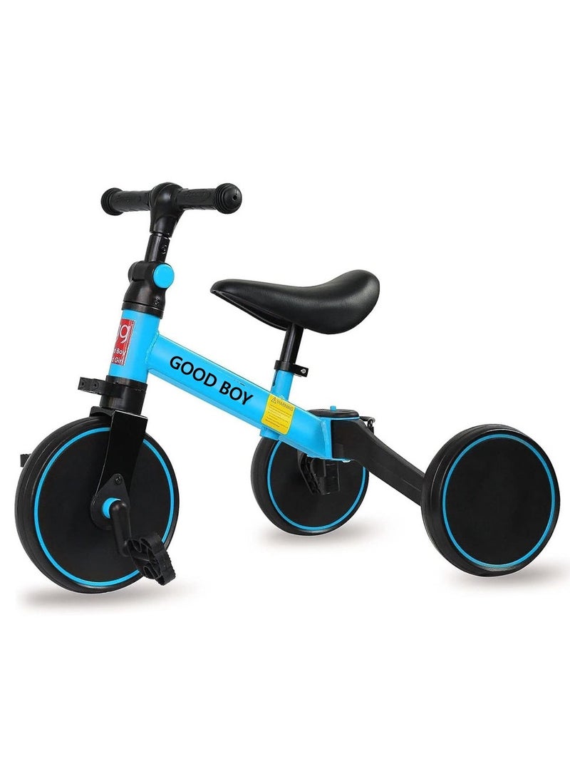 FEND 4 In 1 Kids Tricycles Toddlers Trike with Adjustable Seat for Indoor and Outdoor Girls and Boys Blue  - Image 1