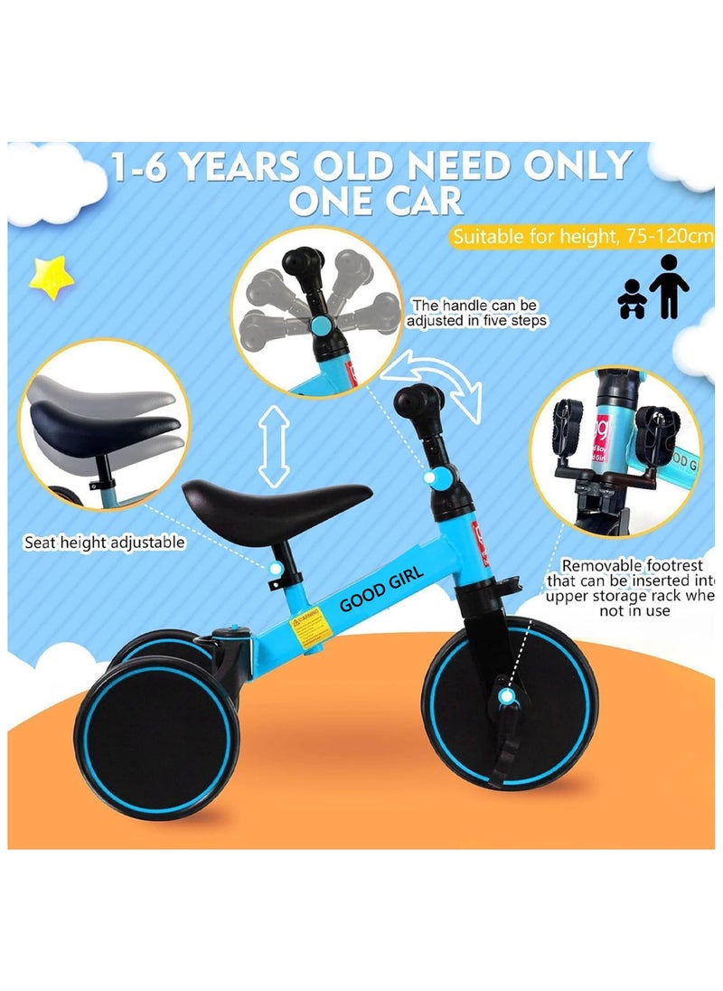 FEND 4 In 1 Kids Tricycles Toddlers Trike with Adjustable Seat for Indoor and Outdoor Girls and Boys Blue  - Image 3