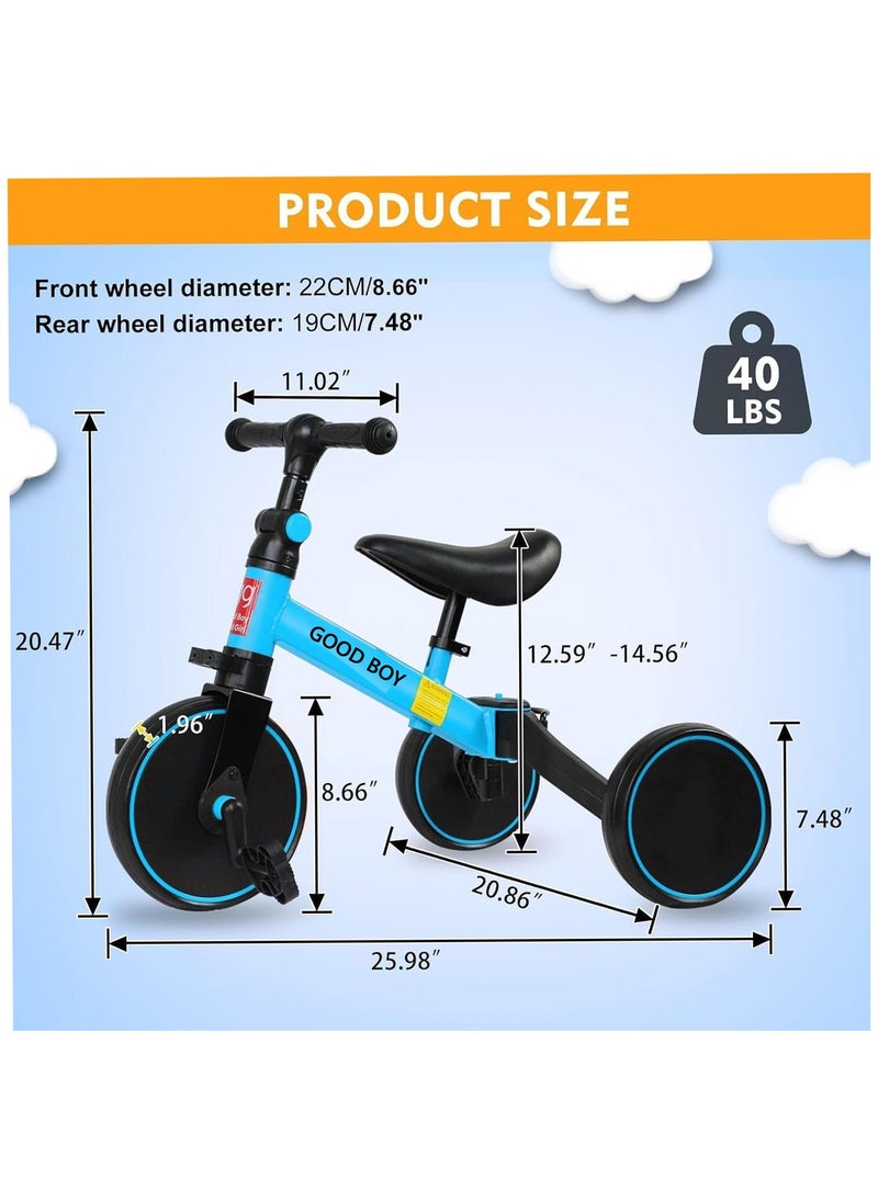 FEND 4 In 1 Kids Tricycles Toddlers Trike with Adjustable Seat for Indoor and Outdoor Girls and Boys Blue  - Image 4