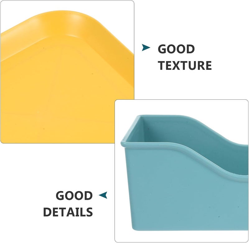 8pcs Cat Feeding Bowls Set with Flat Bottom and Non-Slip Base Small Square Cat Food Dishes Whisker Relief Design Suitable for Kittens Random Color - Image 3