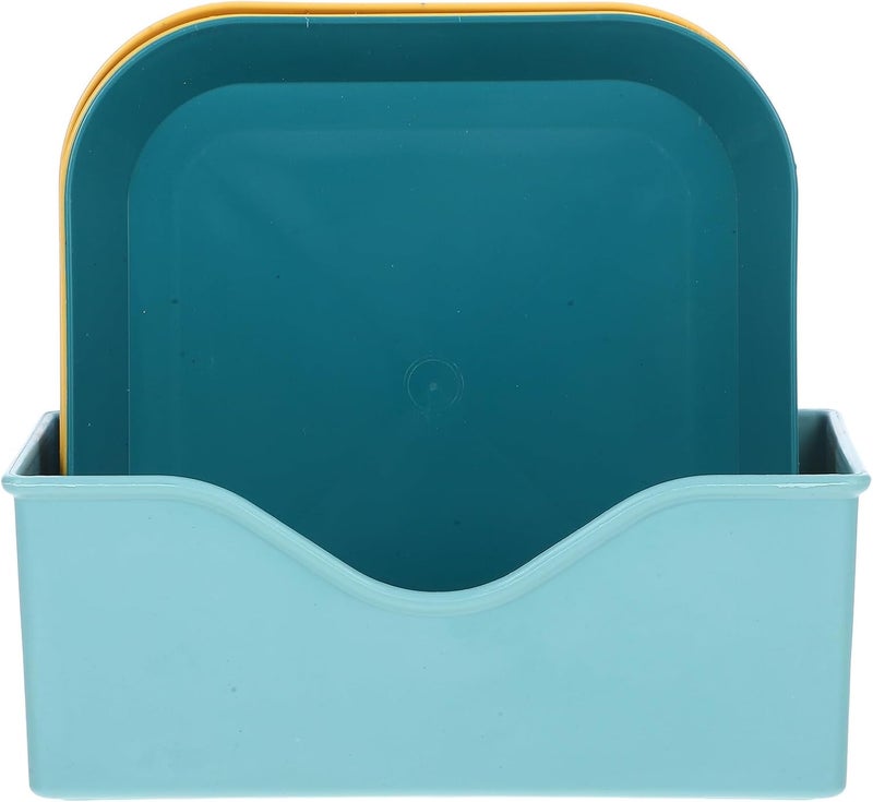 8pcs Cat Feeding Bowls Set with Flat Bottom and Non-Slip Base Small Square Cat Food Dishes Whisker Relief Design Suitable for Kittens Random Color - Image 1