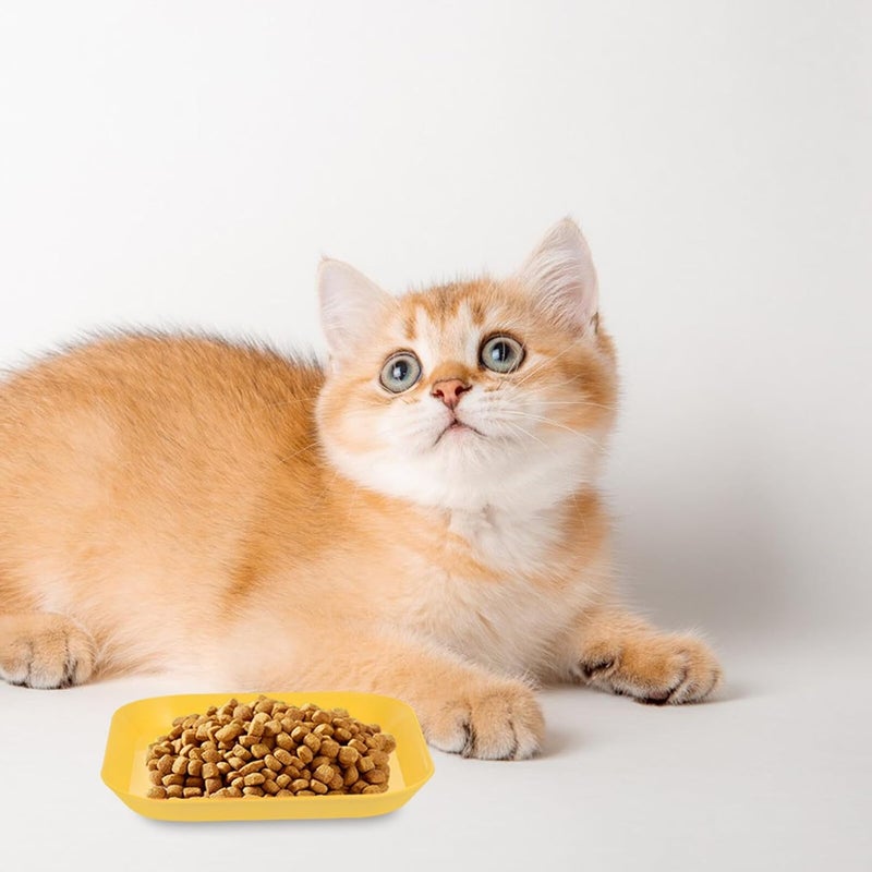 8pcs Cat Feeding Bowls Set with Flat Bottom and Non-Slip Base Small Square Cat Food Dishes Whisker Relief Design Suitable for Kittens Random Color - Image 4