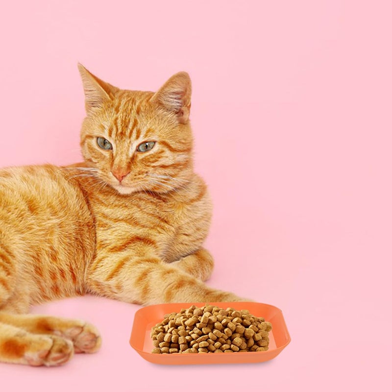 8pcs Cat Feeding Bowls Set with Flat Bottom and Non-Slip Base Small Square Cat Food Dishes Whisker Relief Design Suitable for Kittens Random Color - Image 5