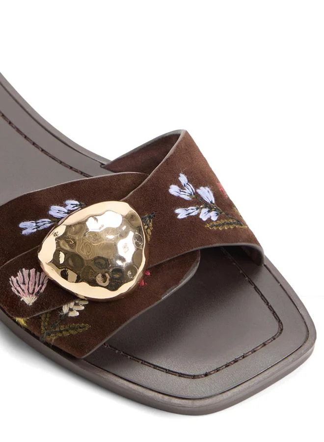 Aldo  Somer Ladies Brown Flat Sandals for Women | Best Price UAE