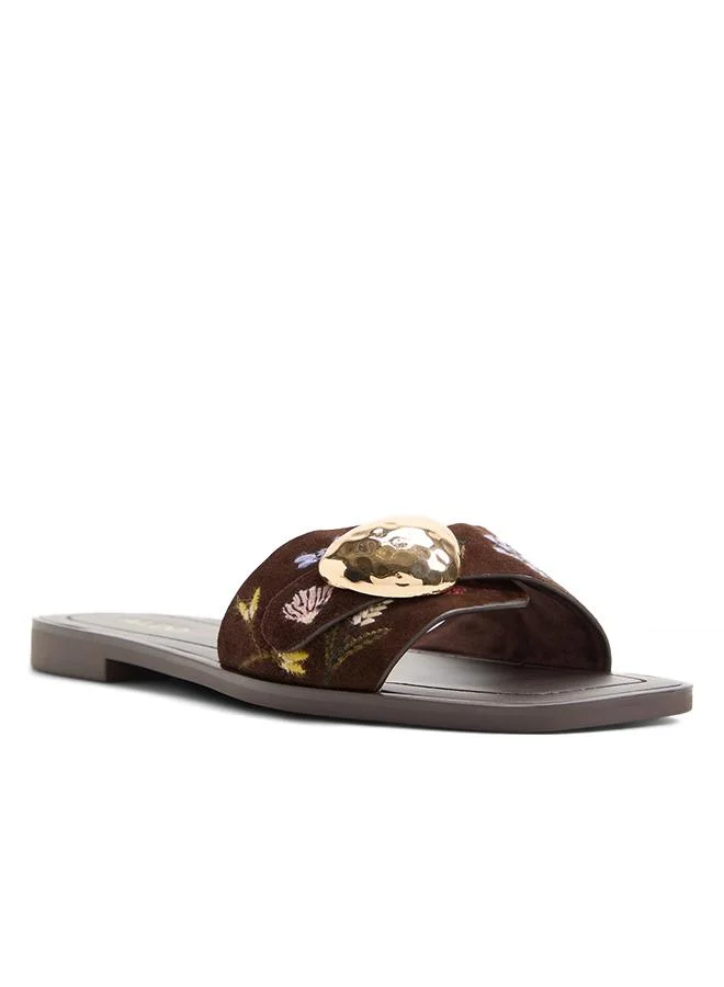 Aldo  Somer Ladies Brown Flat Sandals for Women | Best Price UAE