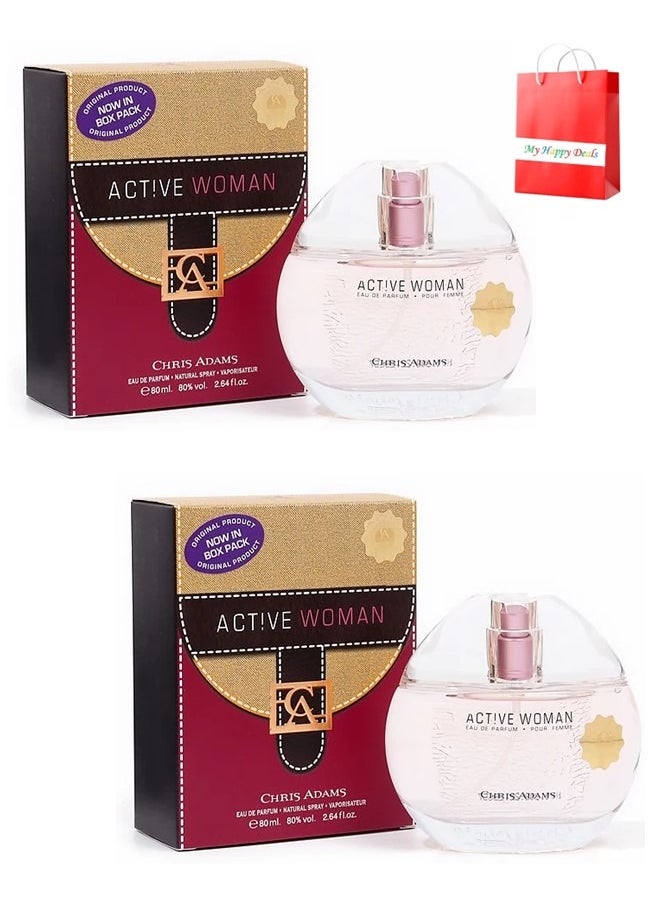 Chris Adams Chris Adams Active Woman Eau de Parfum 80 ML Set of 2  - Image 1