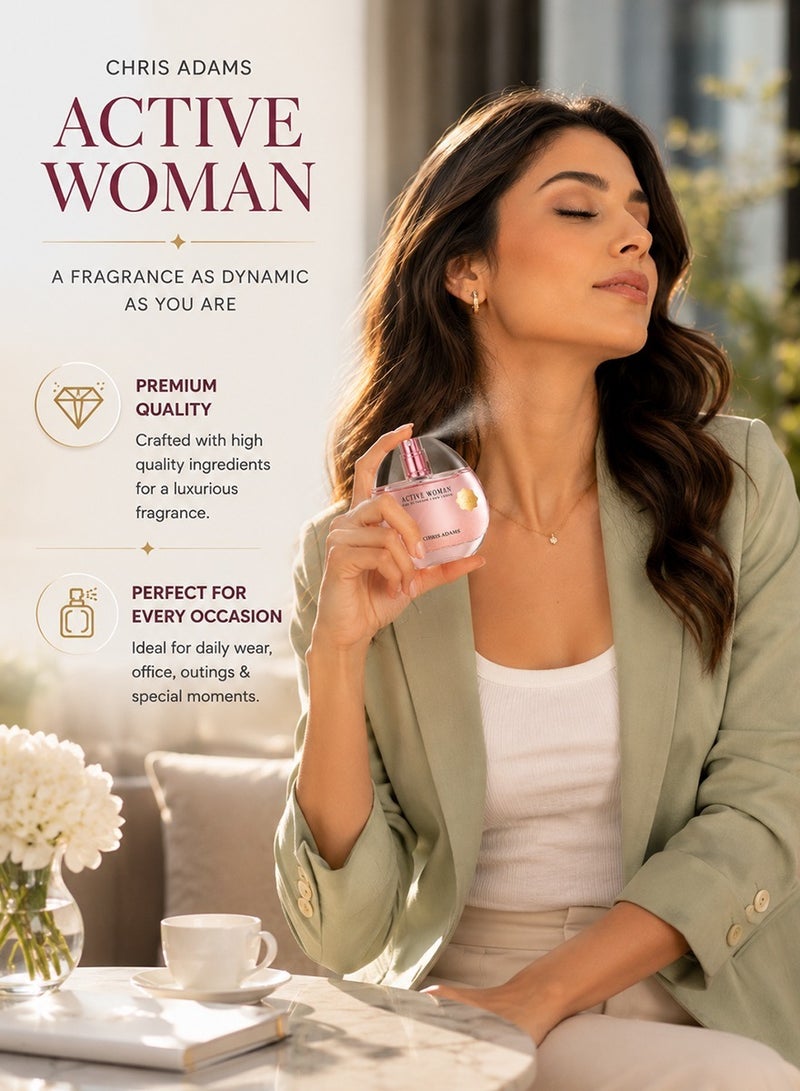 Chris Adams Active Woman Eau de Parfum 80 ML Set of 2 - Image 5