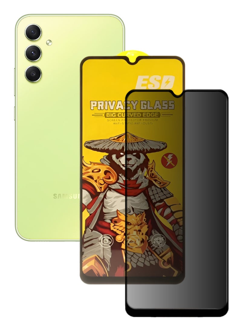 ESD Tempered Dustproof Privacy Glass Screen Protector Compatible For Samsung Galaxy A34 5G - Image 1