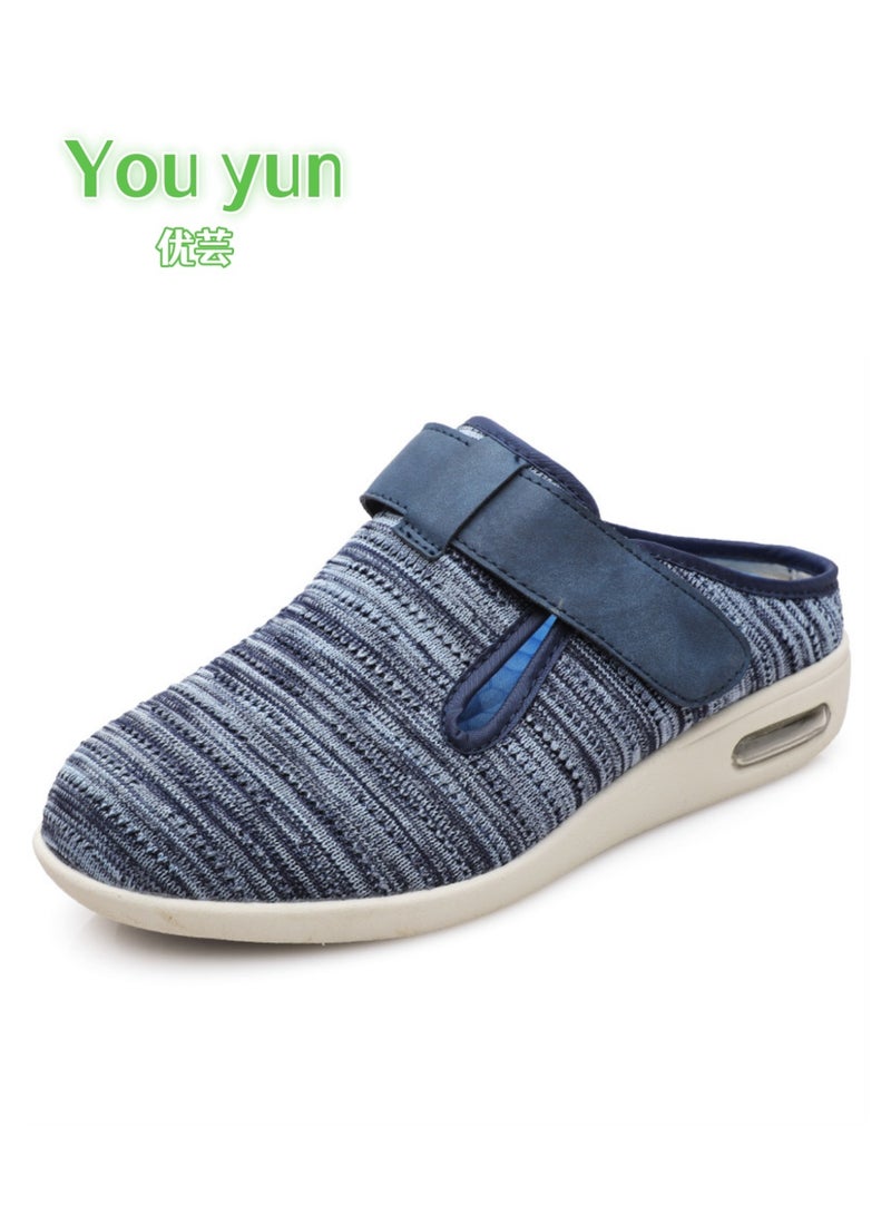 السحب نعال يو يون النسائية لمرضى السكري، بعرض إضافي، مزودة بإغلاق قابل للتعديل، مناسبة لمرضى السكري الذين يعانون من الوذمة الأخمصية، والتهاب اللفافة الأخمصية، والتهاب المفاصل، وتورم القدمين. - Image 1