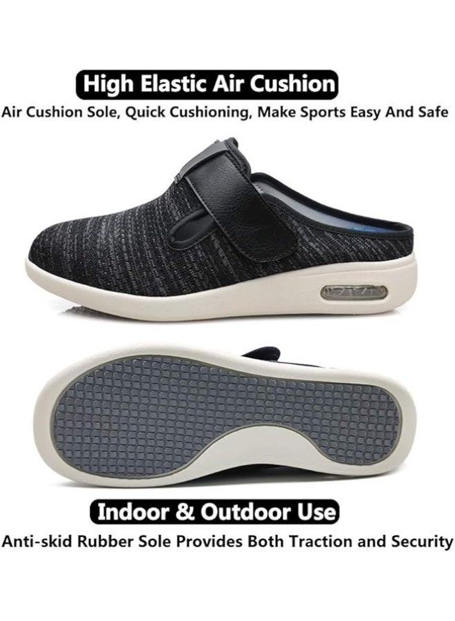 السحب نعال يو يون النسائية لمرضى السكري، بعرض إضافي، مزودة بإغلاق قابل للتعديل، مناسبة لمرضى السكري الذين يعانون من الوذمة الأخمصية، والتهاب اللفافة الأخمصية، والتهاب المفاصل، وتورم القدمين. - Image 5