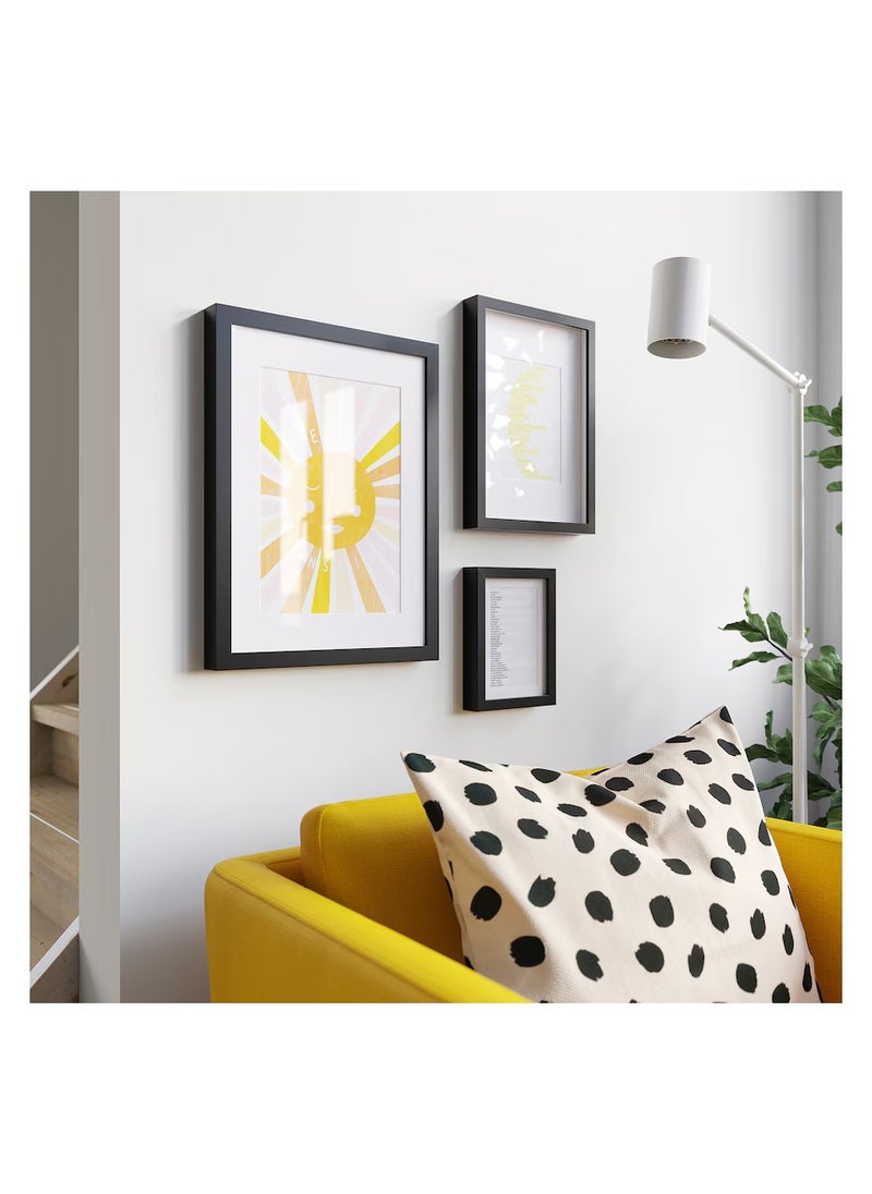 Picture Frame - Wall Frame - Mounted Frame Black (Plastic & Fibreboard) 30x40 cm