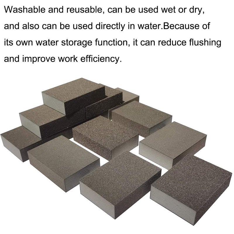 SACKORANGE 12 Pack Sanding Sponge,Sackorange Coarse/Medium/Fine/Superfine 6 Different Specifications Sanding Blocks Assortment,Washable and Reusable - Image 5