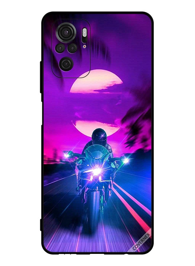 Covernex Protective Case Cover For Xiaomi Redmi Note 10 4g Man On Bike Wallpaper - Image 1