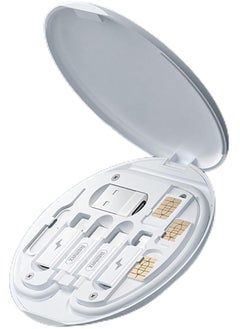 آيباما متعدد الوظائف 60 واط كابل بيانات USB شحن سريع خط تخزين صندوق صغير أدوات إلكترونية رقمية منظم بطاقة إزالة دبوس مجموعة الأبيض  - Image 1