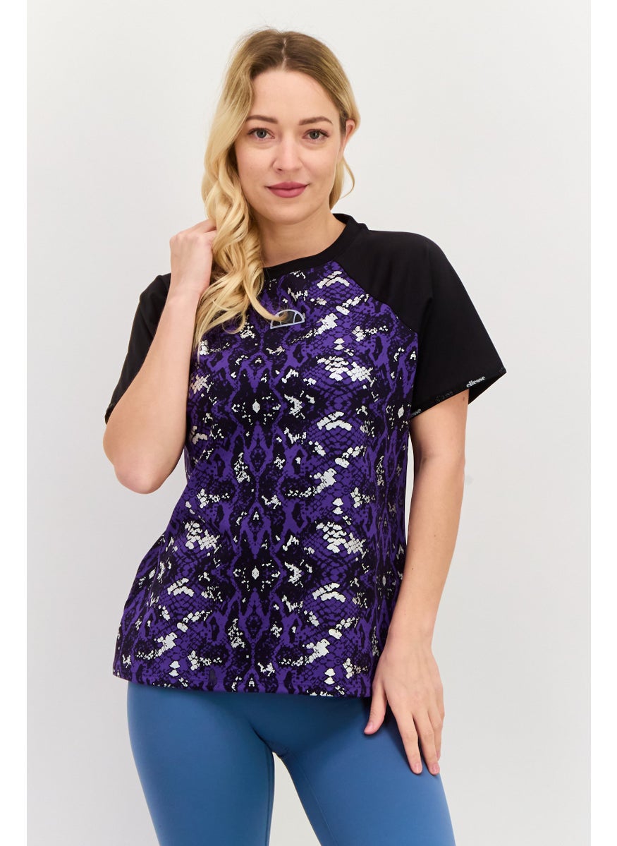 Ellesse Women Sportswear Fit Short Sleeves Running T-Shirt, Purple Combo  - Image 1