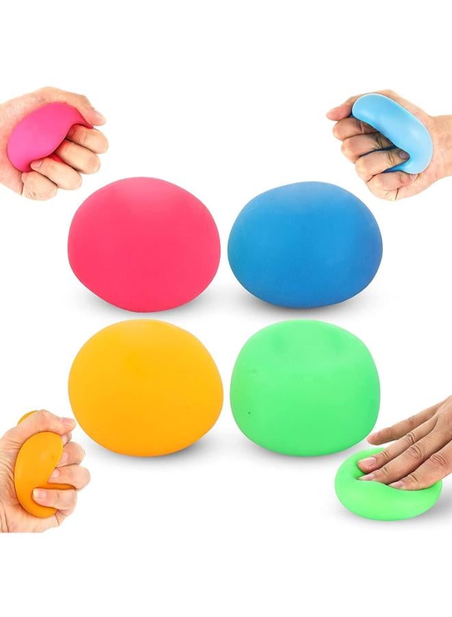 فيدجيت كرات الضغط الحسية السائبة 4 عبوات للأطفال، مجموعة ألعاب اسفنجية مرنة لتخفيف التوتر، مجموعة كرات ضغط فائقة النعومة، مجموعة استرخاء للمساعدة في القلق والتوحد، هدية مثالية