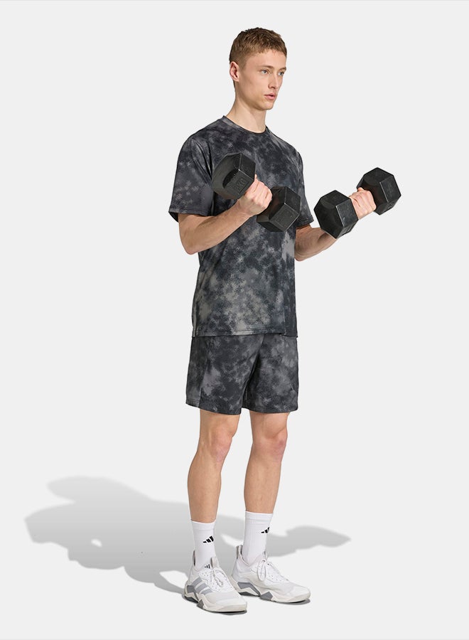 Adidas Train Essentials Seasonal All Over Print T-Shirt - Image 3