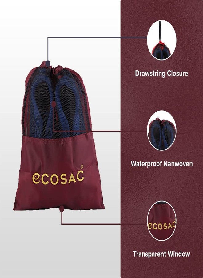 Ecosac Shoe Care Bag | String Bag Organizer | Travel-Friendly | Footwear Pouch Organizer Durable Drawstring | Foldable | Multi-Functional | Unisex | Pack 3 - Image 3