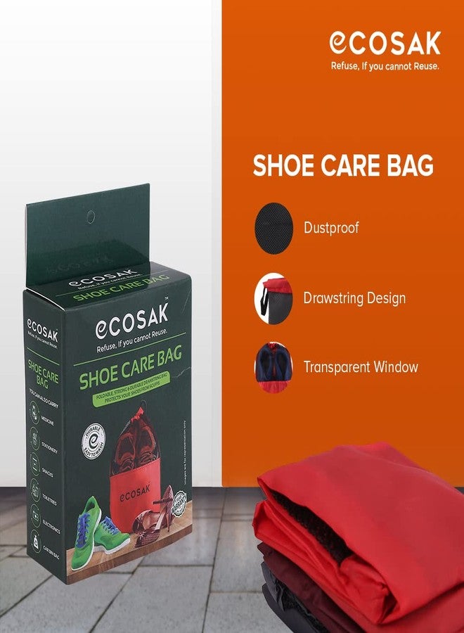 Ecosac Shoe Care Bag | String Bag Organizer | Travel-Friendly | Footwear Pouch Organizer Durable Drawstring | Foldable | Multi-Functional | Unisex | Pack 3 - Image 4