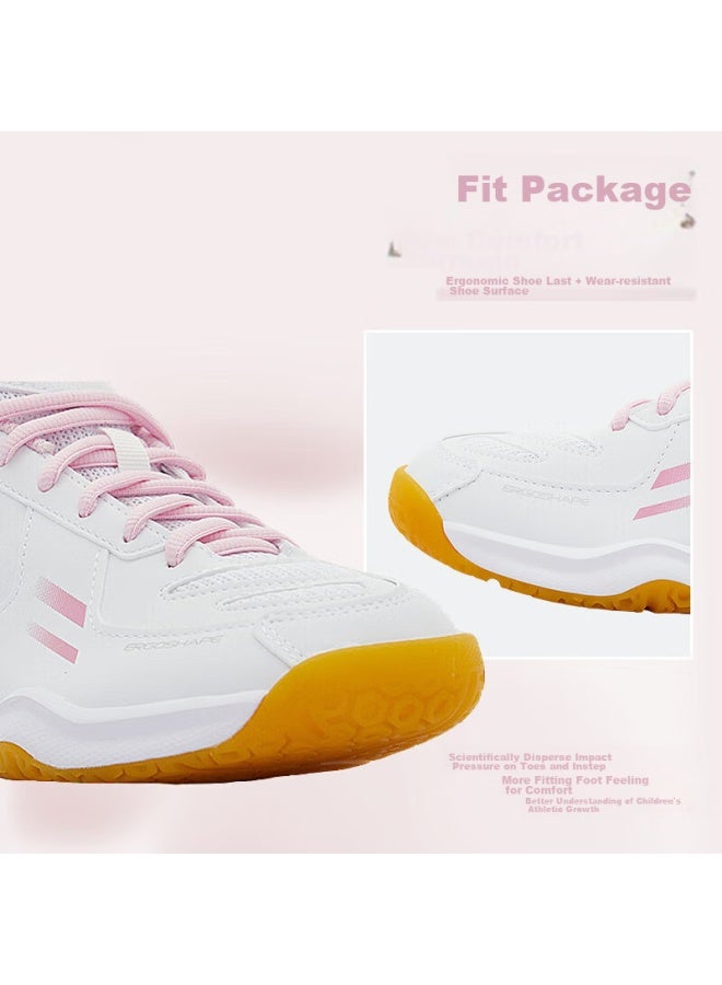 Yonex أحذية بادل للأطفال، أحذية رياضية تنفسية للشباب، شب220جركر، أبيض/وردي، مقاس 36 - Image 4