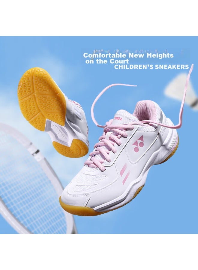Yonex أحذية بادل للأطفال، أحذية رياضية تنفسية للشباب، شب220جركر، أبيض/وردي، مقاس 36 - Image 5