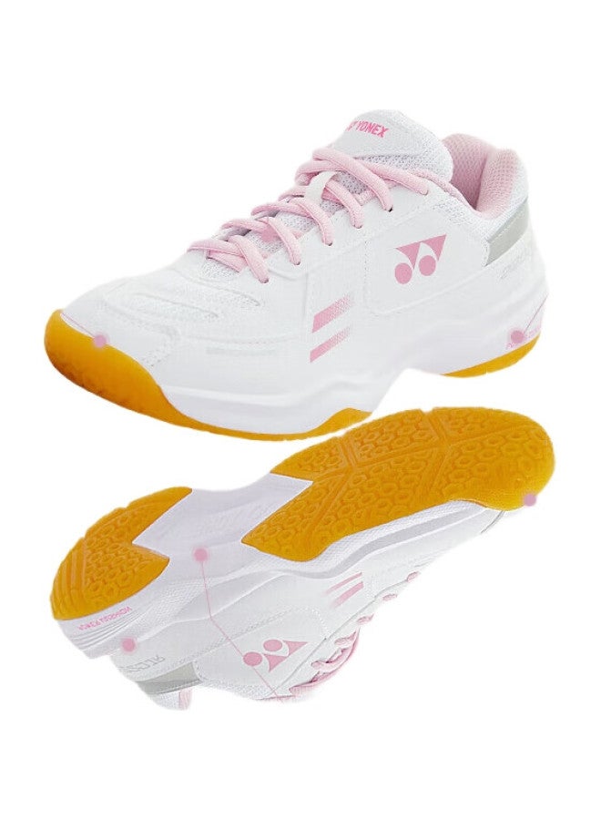 Yonex أحذية بادل للأطفال، أحذية رياضية تنفسية للشباب، شب220جركر، أبيض/وردي، مقاس 36 - Image 1
