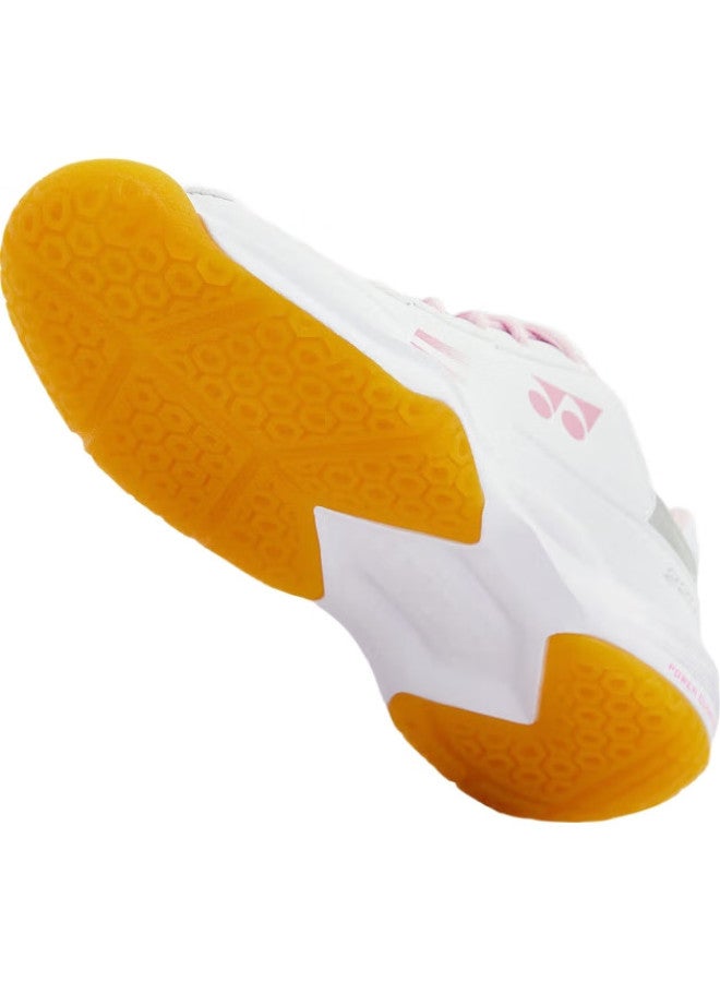 Yonex أحذية بادل للأطفال، أحذية رياضية تنفسية للشباب، شب220جركر، أبيض/وردي، مقاس 36 - Image 2