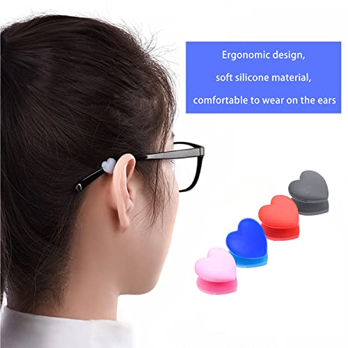 KECHIO Eyeglasses Ear Grip Heart-Shaped Silicone Retainers Soft Ear Hooks Anti-Slip Holder Eyeglasses Stopperr(Muulticolor) - Image 4