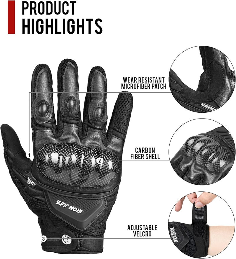 BORLENI Motorcycle Gloves Touch Screen for Men Women Padding Hard Knuckle Cycling Motorbike ATV Hiking Riding Climbing Glove - Image 5