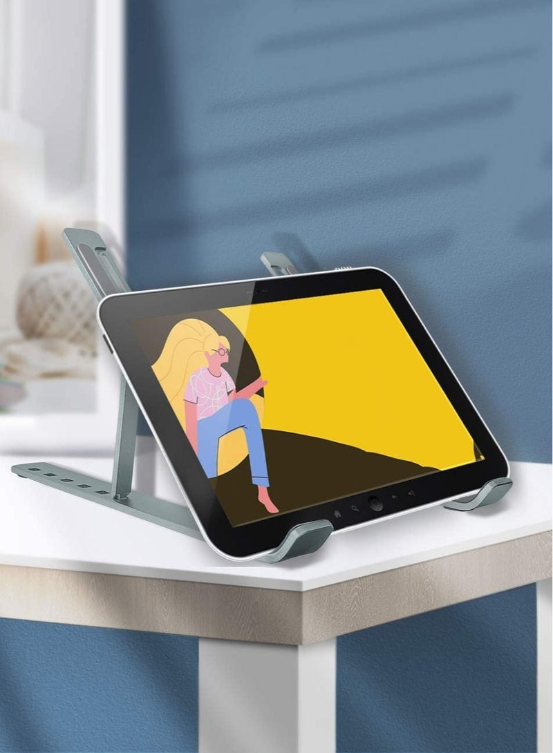 ELTRAZONE Aluminum Alloy Adjustable Eye-Level Ergonomic Height Laptop Riser Holder For MacBook Pro Air, Chromebook Silver - Image 4