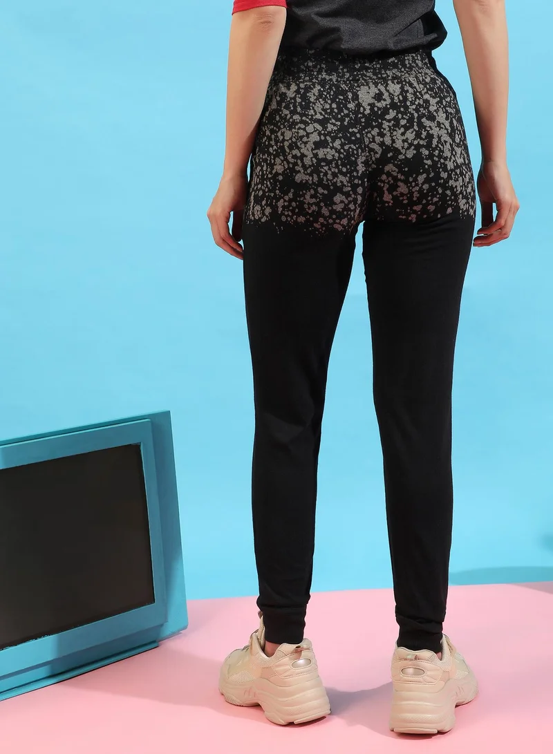 Campus Sutra Campus Sutra Women's Black Colourblocked Trackpants