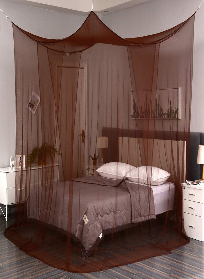 Mengersi Elegant Canopy Bed Curtains for Full Queen King Size Bed,Bed Canopy Mosquito Net Suitable for Indoor Outdoor Net (87x79x98“(Suggested for Full to King), Coffee) - Image 3