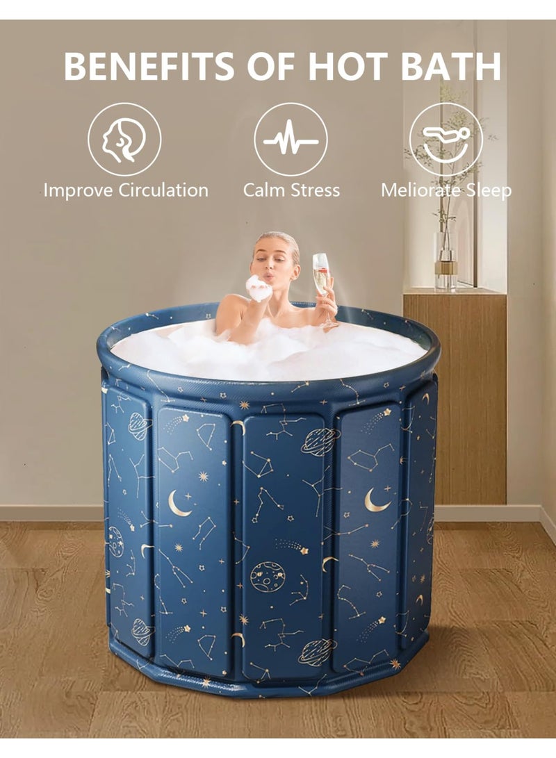 ZERIFAM Portable Bathtub for Adults,  Collapsible Freestanding Bathtub for Shower, Hot Ice Bath Tubs with Thickened Thermal Foam to Keep Temperature, PVC Outdoor Soaking Tub for Camping, Home & Spa - Image 1