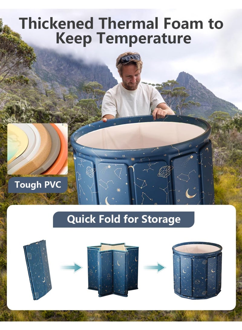 ZERIFAM Portable Bathtub for Adults,  Collapsible Freestanding Bathtub for Shower, Hot Ice Bath Tubs with Thickened Thermal Foam to Keep Temperature, PVC Outdoor Soaking Tub for Camping, Home & Spa - Image 3