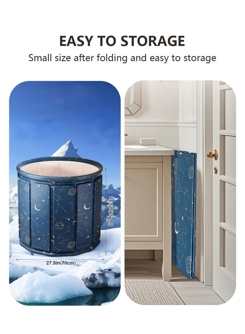 ZERIFAM Portable Bathtub for Adults,  Collapsible Freestanding Bathtub for Shower, Hot Ice Bath Tubs with Thickened Thermal Foam to Keep Temperature, PVC Outdoor Soaking Tub for Camping, Home & Spa - Image 5