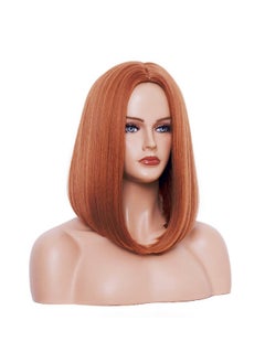 Rugelyss Rugelyss Copper Red Auburn Bob Wigs for Women, 14 Inches Ginger Wig with Middle Part Synthetic Hair Wig for Daily Party or Cosplay  - Image 5