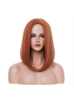 Rugelyss Rugelyss Copper Red Auburn Bob Wigs for Women, 14 Inches Ginger Wig with Middle Part Synthetic Hair Wig for Daily Party or Cosplay  - Image 4