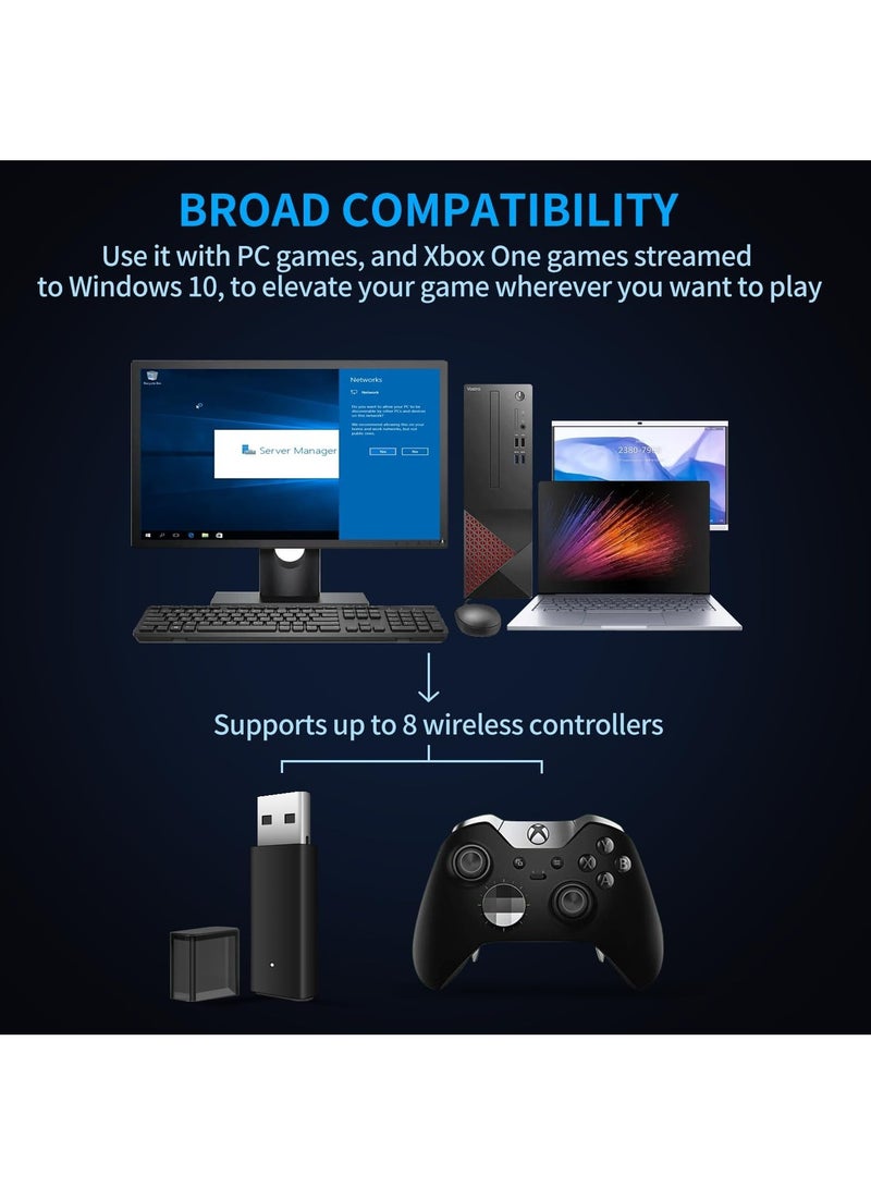 Wireless Adapter for Xbox Controller Works with PC Windows 7/8.1/10/11, Compatible with Xbox One Controller/Elite Series - Image 4