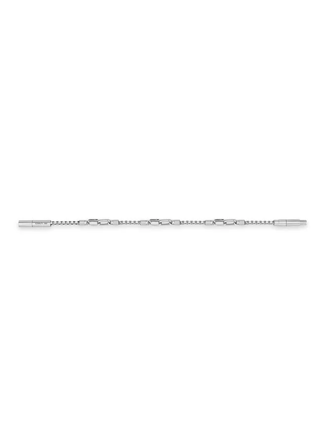 CERRUTI 1881 Saverio Silver Three Motif Leather Bracelet for Men