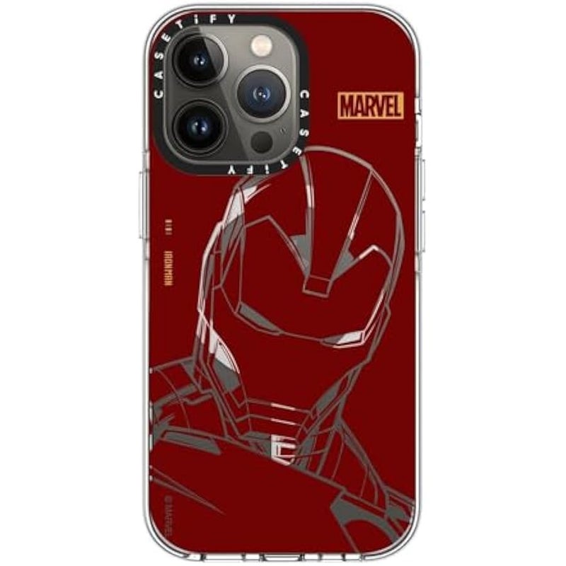 Casetify Clear iPhone 13 Pro Case 【Iron Man Co-Lab/Not Yellowing / 6.6ft Drop Protection/Compatible with Magsafe】 - Iron Man - Red - Clear - Image 4