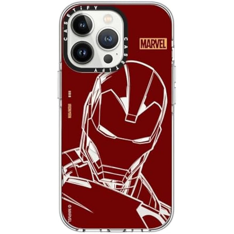 Casetify Clear iPhone 13 Pro Case 【Iron Man Co-Lab/Not Yellowing / 6.6ft Drop Protection/Compatible with Magsafe】 - Iron Man - Red - Clear - Image 1