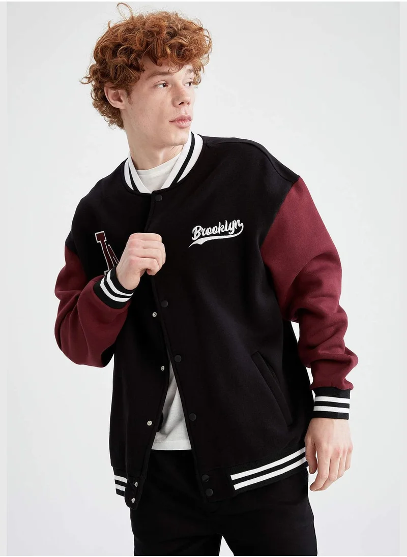 DeFacto Regular Fit Long Sleeve Colour Block Bomber Jacket