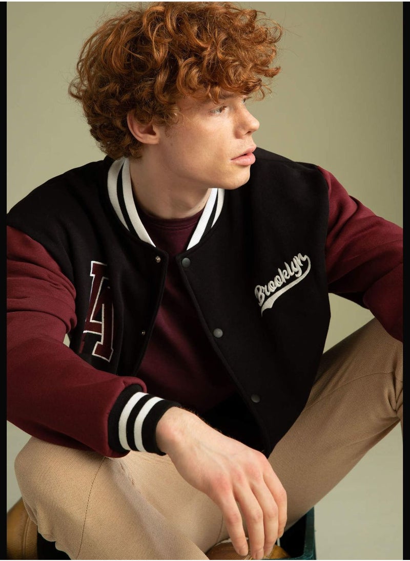 DeFacto - Regular Fit Long Sleeve Colour Block Bomber Jacket - Image 1