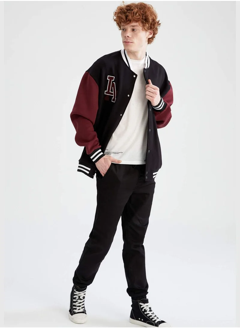 DeFacto Regular Fit Long Sleeve Colour Block Bomber Jacket
